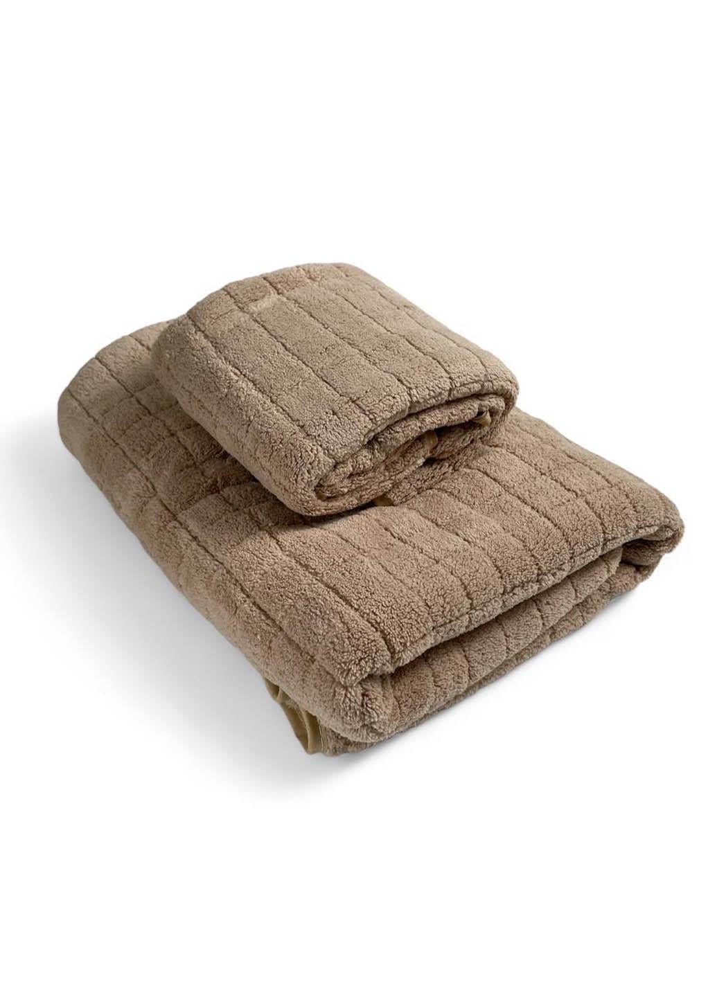 Комплект однотонных полотенец микрофибра 2 шт.