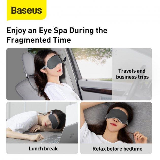 Маска для сна Baseus Thermal Series Eye Cover 2 Packs of Hot Compress Patches for Replacement Grey - фото 5