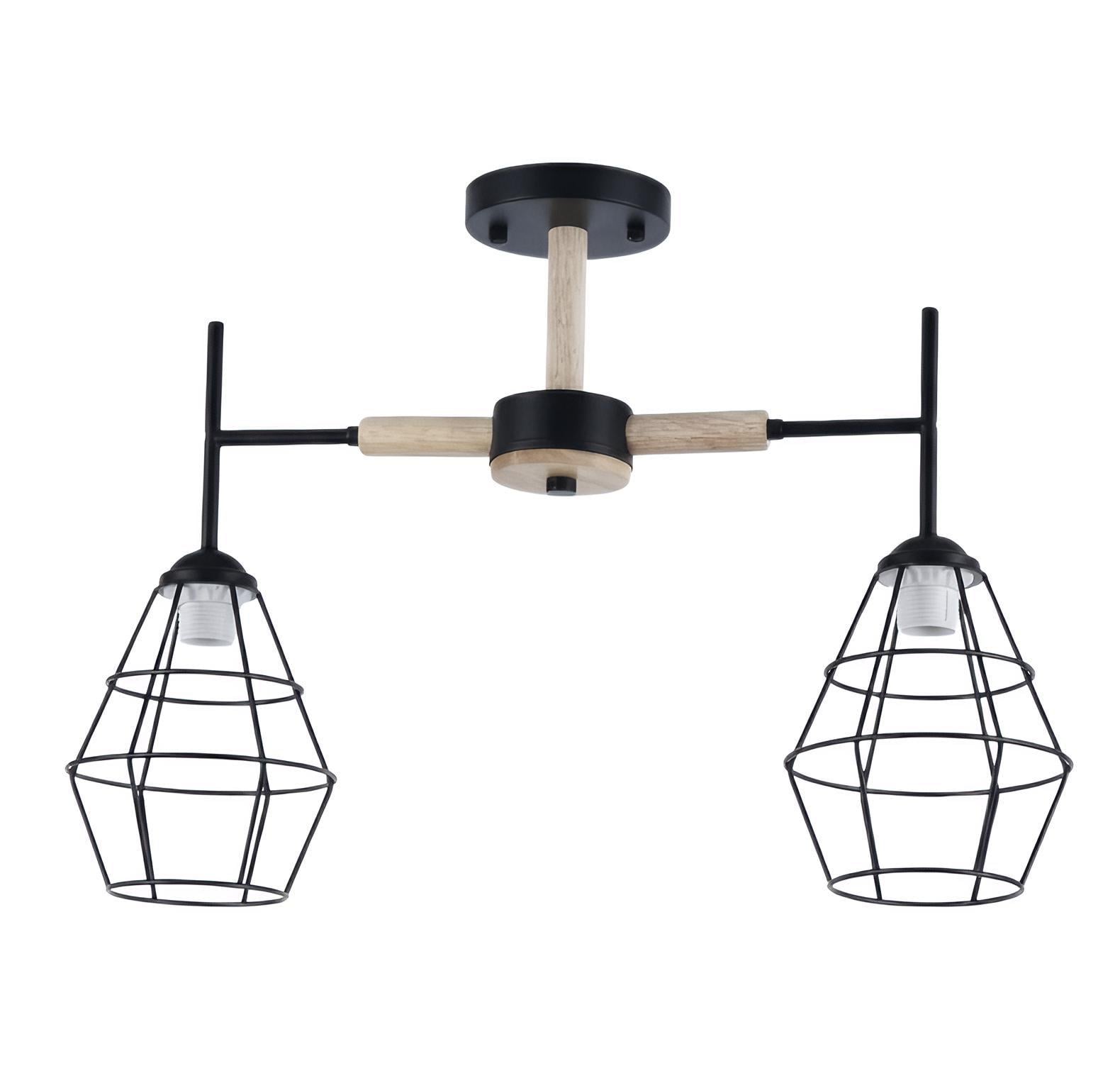 Люстра потолочная Valeso на 2 плафона XL25017-2 для спальни и коридора Черный