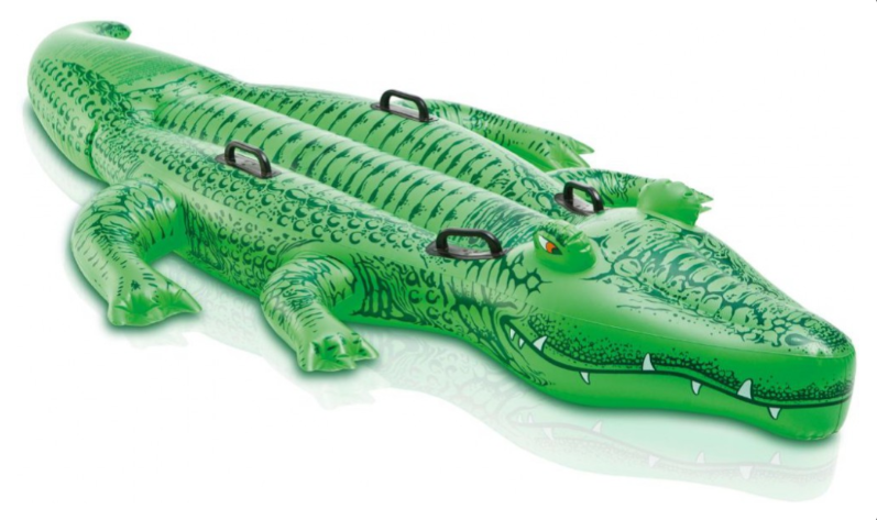 Плотик дитячий надувний Intex 58562 Крокодил 203х114 см Зелений (3-1-58562)