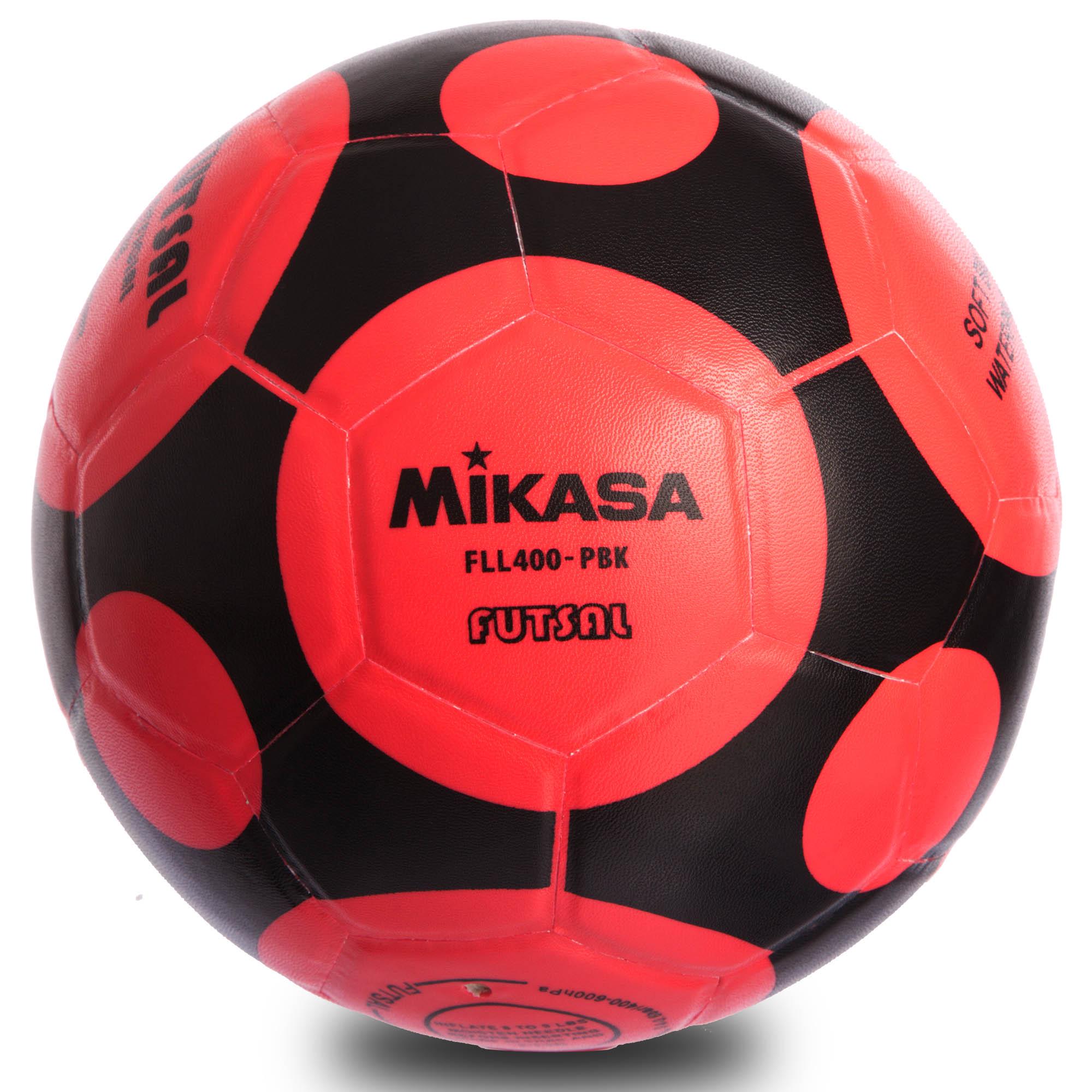 Мяч для футзала Zelart MIKASA FLL400-YBK FLL400 №4 клееный Розовый/Черный (DR007293) - фото 1