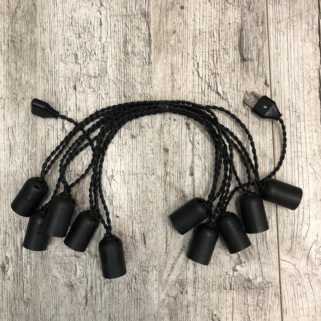 Ретро гірлянда для приміщень Alphatrade 5 м 10 ламп розжарювання Чорний (120088)