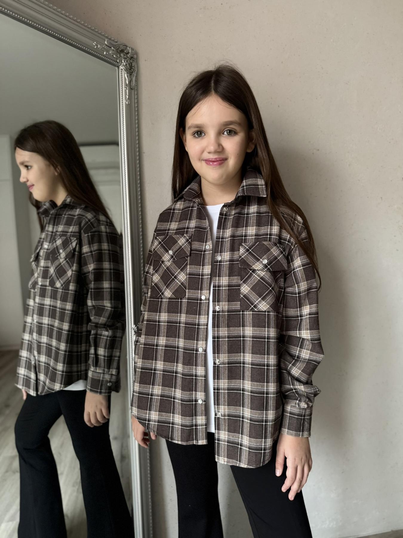 Сорочка підліткова для дівчинки з фланелі IRmAS 1331 140 см Шоколадний
