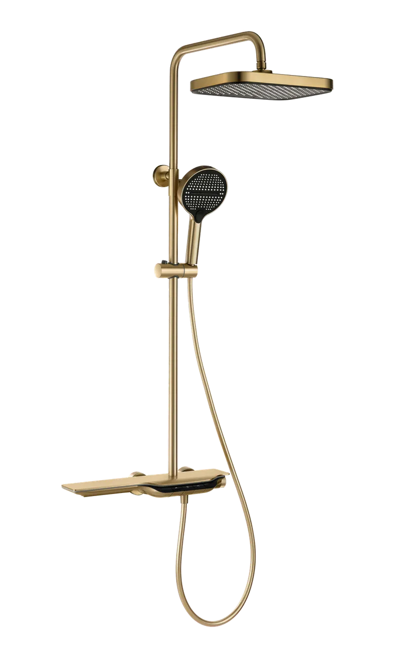 Душова колона з термостатичним змішувачем MIXXUS Premium SPACE-009-J 3 режими Brushed Gold (MI6541)