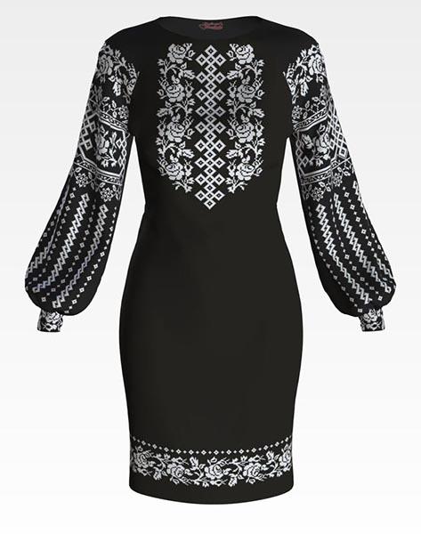 Заготовка женского платья ПЛ118 Сокальская роза для вышивки бисером и нитками из домотканого полотна Черный (ПЛ118дЧ) Заготовка женского платья ПЛ118 Сокальская роза для вышивки бисером и нитками из домотканого полотна Черный (ПЛ118дЧ)