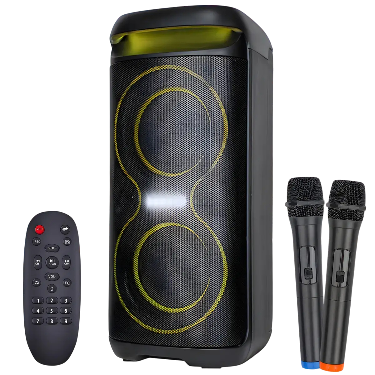 Караоке аккумуляторная колонка ZXX-5570 2x6" 30 Вт Bluetooth TWS LED USB/TF (31830111)