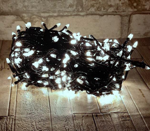 Гирлянда-бахрома ICICLE light на белом кабеле 320LED 7 м Белый (000019232)