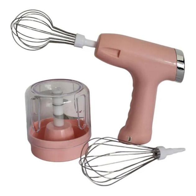 Міксер UKC 6706 подрібнювач 2в1 ручний бездротовий USB 1200 mAh Pink (23678409) - фото 7