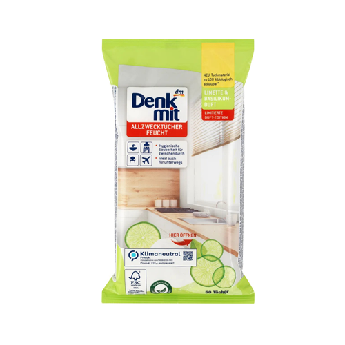 Салфетки для уборки Denkmit Pure Frische лайм и базилик 50 шт. (2657063520)