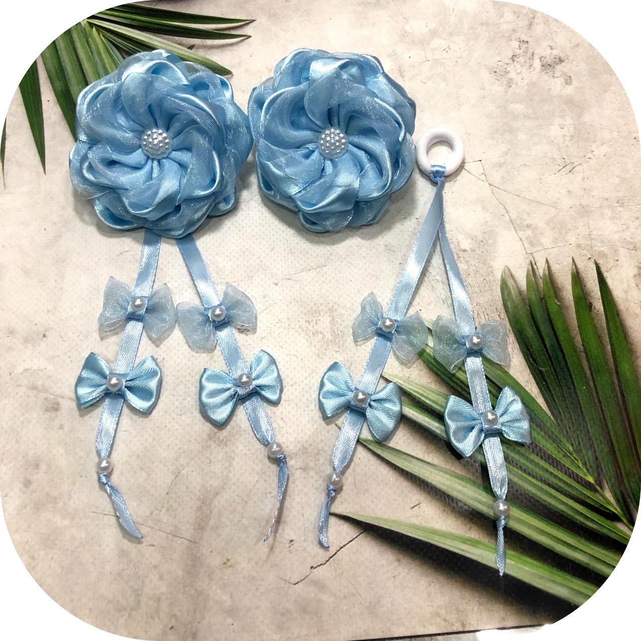 Бантики для волос на резинке 8х14 см 2 шт. Голубой (70076) Бантики для волос на резинке 8х14 см 2 шт. Голубой (70076)