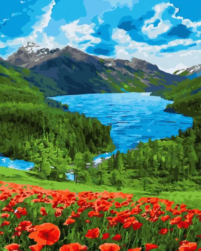 Картина по номерам Brushme Горное озеро 40x50 см (BRM45403)