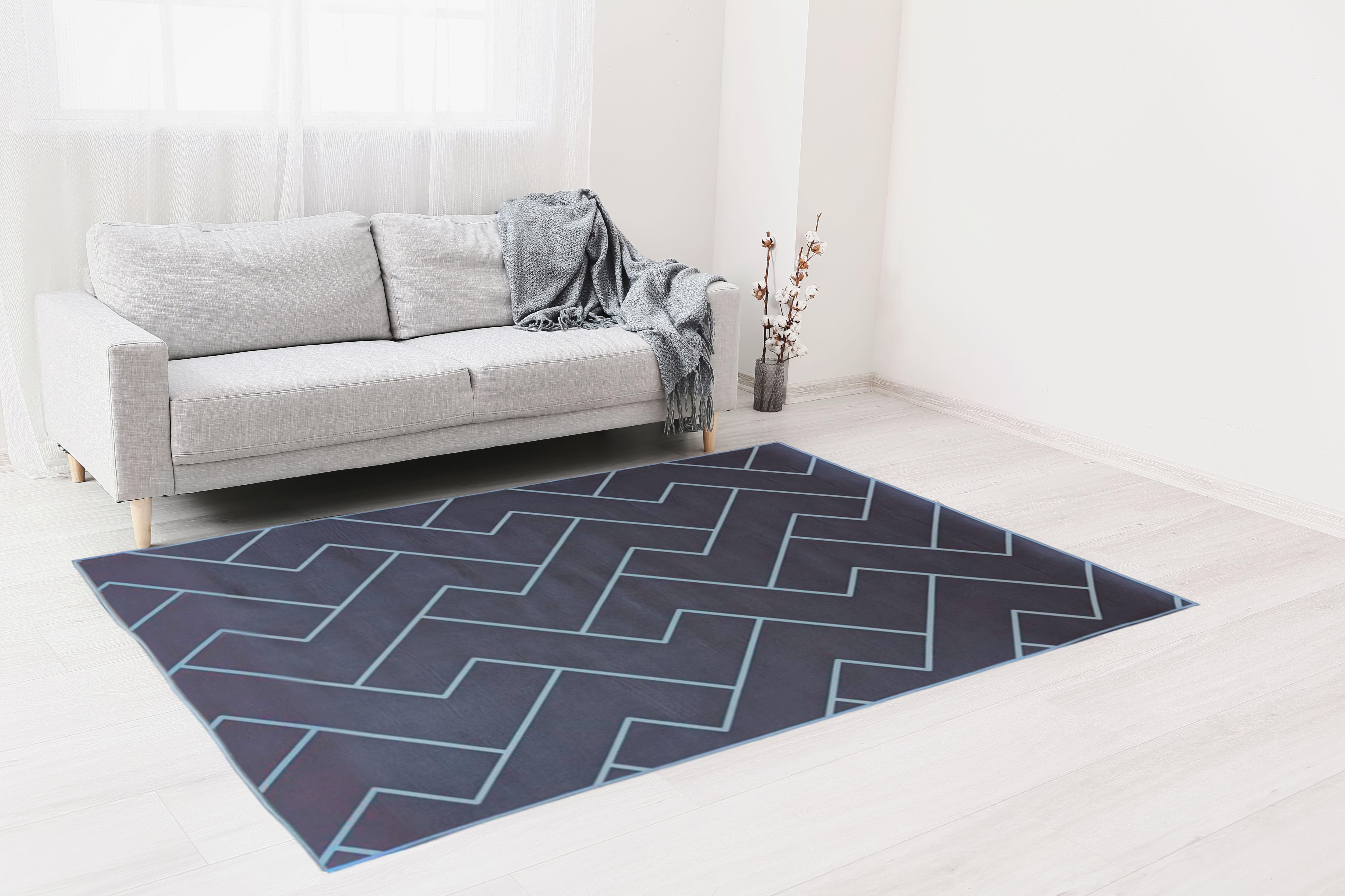 Килим з коротким ворсом Абстракція для спальні/вітальні/зали 140х200 см Сірий/Білий (V0432.4)