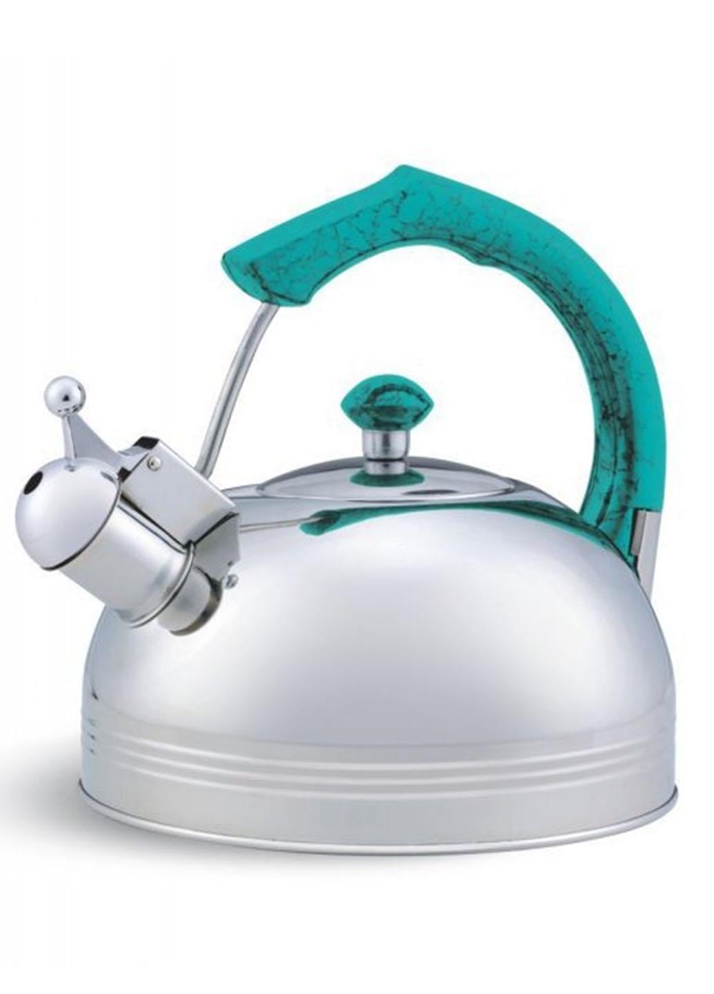 Чайник из нержавеющей стали Edenberg со свистком капсульное дно 3,5 л Зеленый (3560)