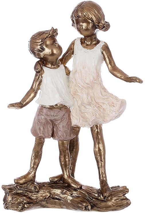 Статуетка декоративна Щасливі Діти полістоун 11,5х5х17,5 см Білий