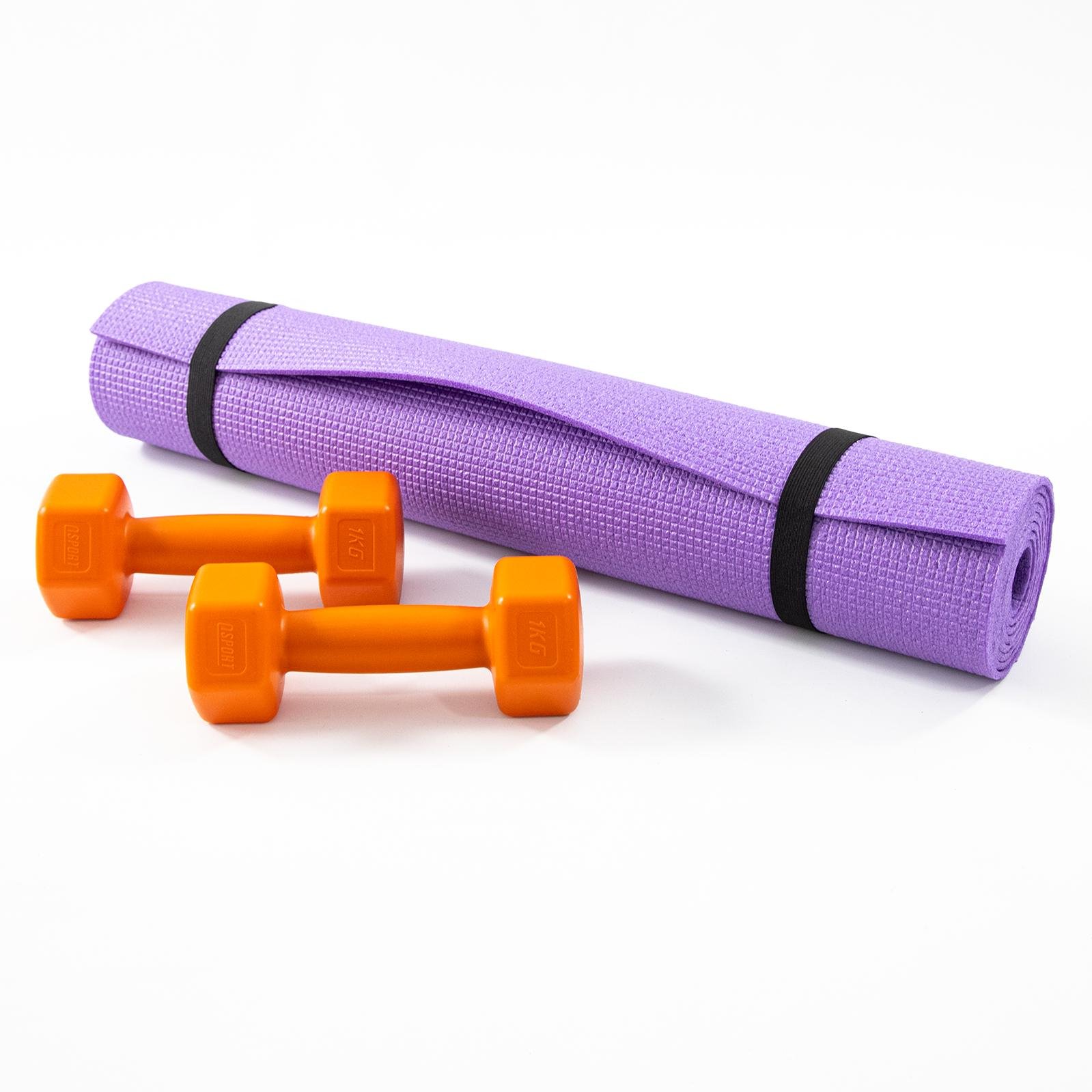 Килимок для йоги та фітнесу та гантелі для фітнесу 2 шт. по 1кг Osport Set 81 Фіолетово-оранжевий (n-0111) - фото 5 Килимок для йоги та фітнесу та гантелі для фітнесу 2 шт. по 1кг Osport Set 81 Фіолетово-оранжевий (n-0111) - фото 5