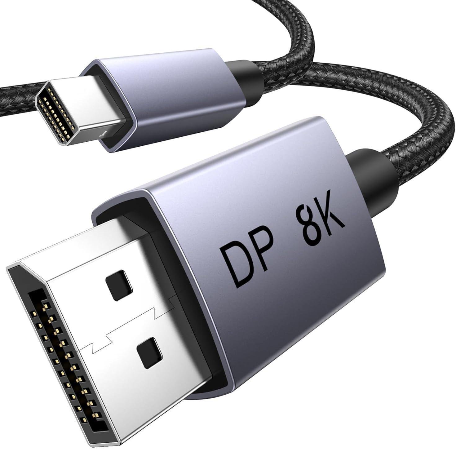 Кабель Mini DisplayPort на DisplayPort UGREEN DP122 1,5 м DP 1.4 8K Чорний (35283)