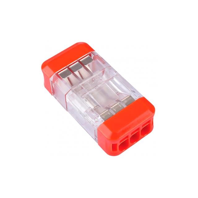 Клемма-коннектор проходная Tactix 0,5-2,5 мм2 24А 3х1-3х1 одинарная 35х17х10,5 мм Оранжевый (CT33)