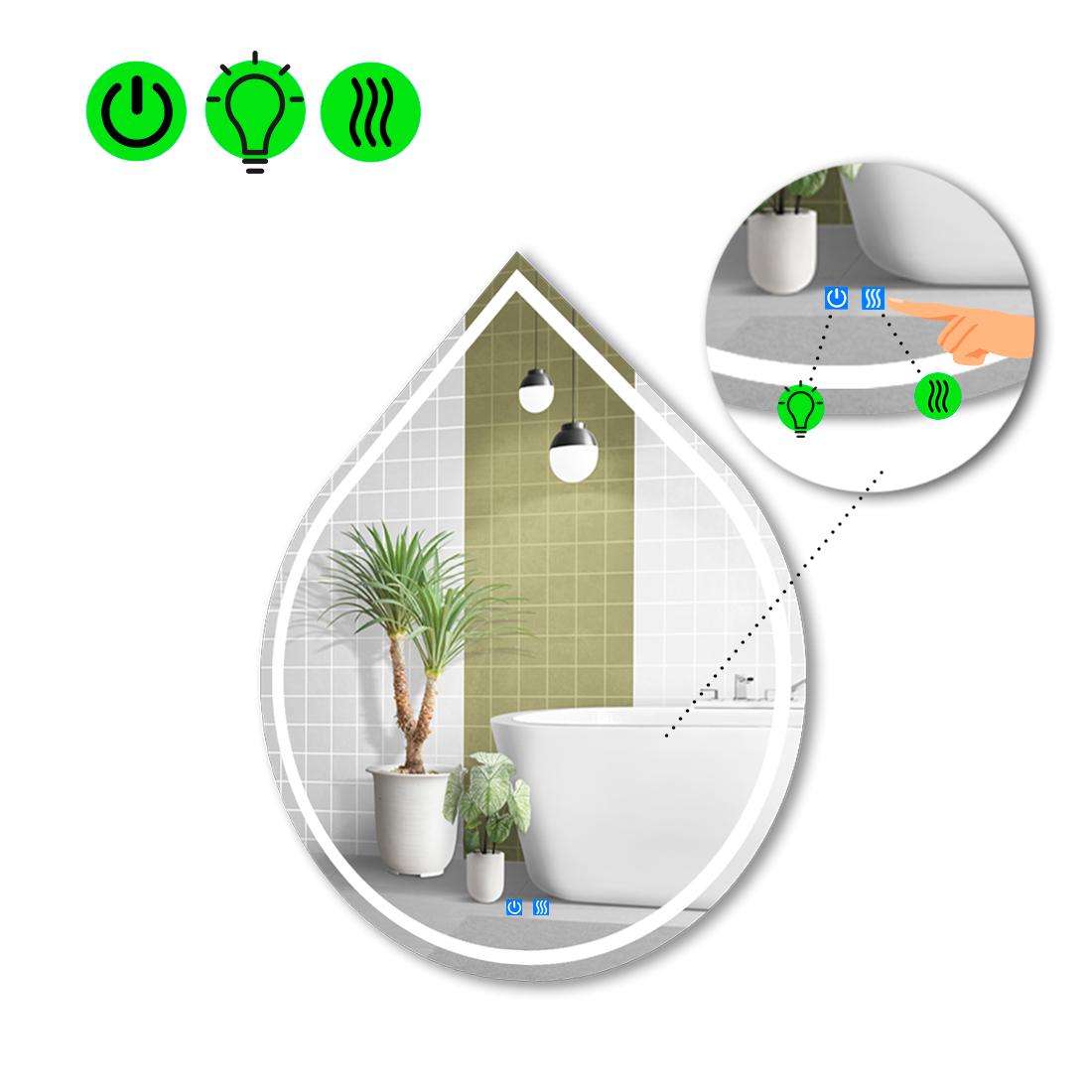Зеркало с LED подсветкой Goccia 1 с двумя сенсорами 100x80 см (8737564)