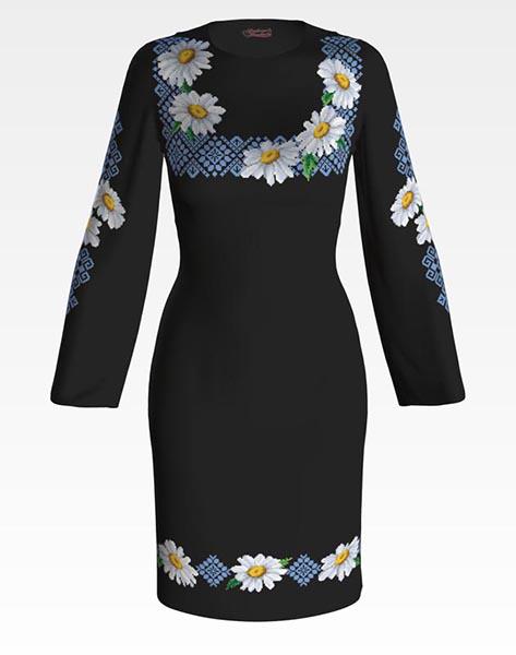 Заготовка женского платья ПЛ088 Нежные зомашки для вышивки бисером и нитками из домотканого полотна Черный (ПЛ088дЧ) Заготовка женского платья ПЛ088 Нежные зомашки для вышивки бисером и нитками из домотканого полотна Черный (ПЛ088дЧ)