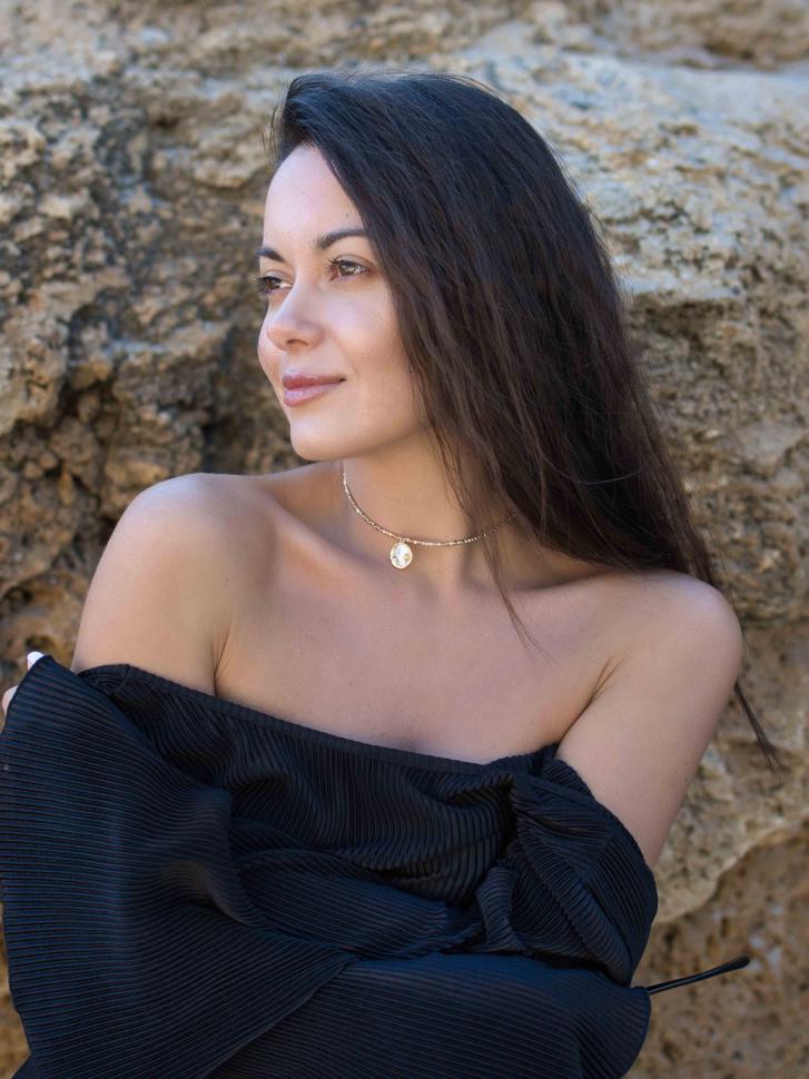 Чокер LeBijou з натурального каміння гематиту Золотий (5129)