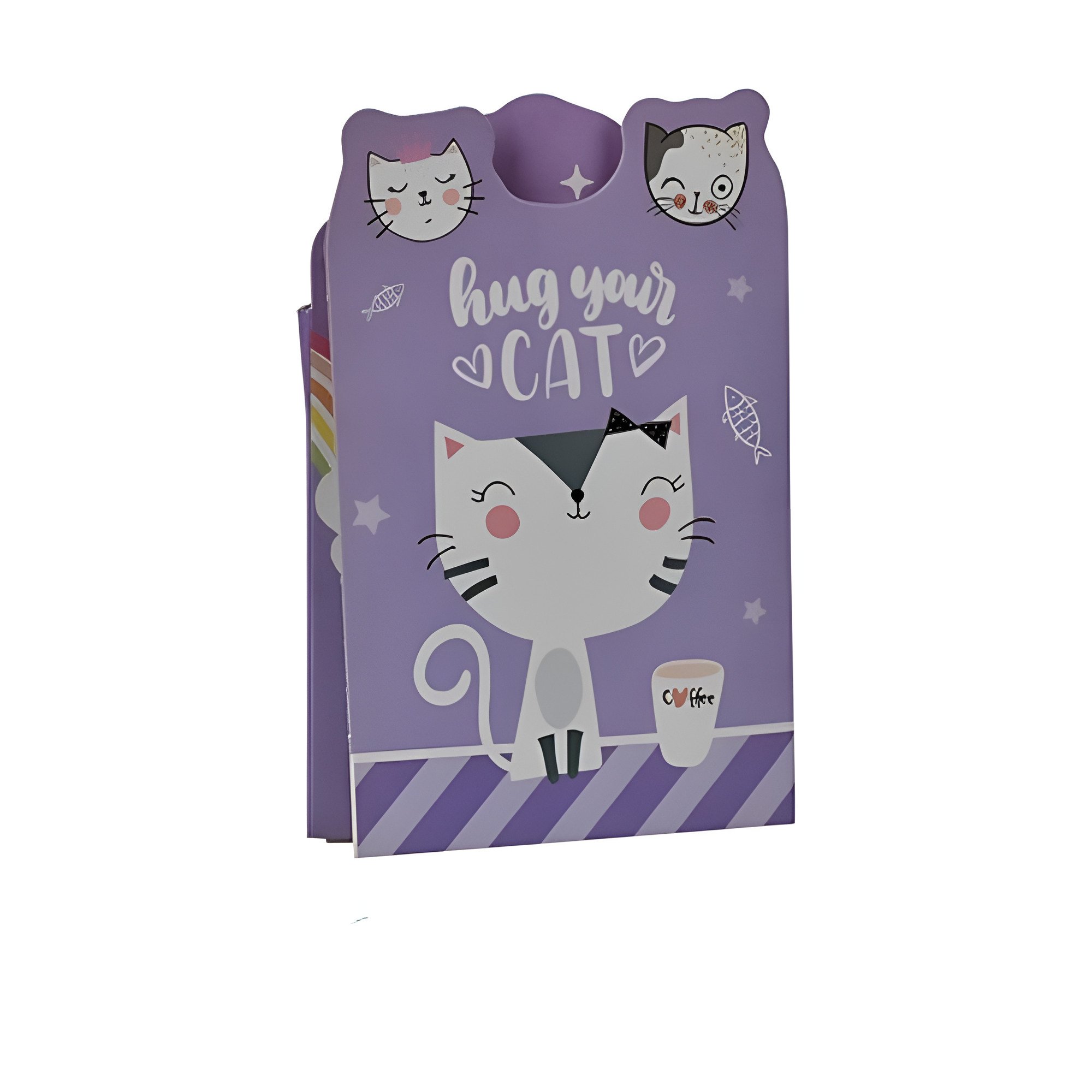 Блокнот со стикерами для заметок Cats для девочек разноцветные страницы 33,5х12,5 см Фиолетовый (WW00616ST)