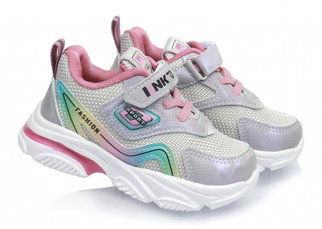 Кроссовки для девочек в сетку р. 25 Серо-розовый (9904) Кроссовки для девочек в сетку р. 25 Серо-розовый (9904)