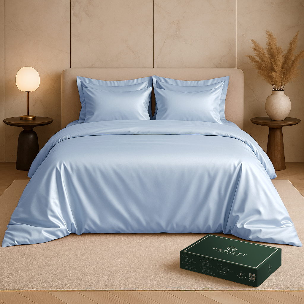 Комплект постільної білизни ліоцелл PAGOTI Aura євро 2х50х70/2х70х70 см Блакитний - фото 1