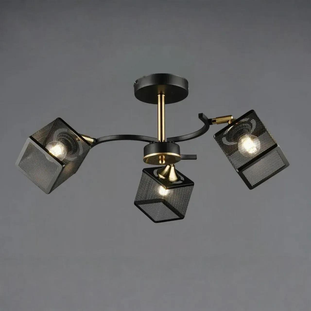 Люстра потолочная Valeso N6606/3 на три металлических плафона под лампу Е27 IP20 Черный (00000139827)