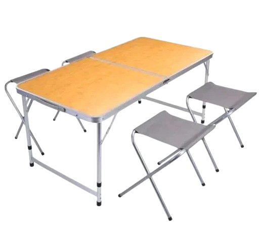 Стіл розкладний туристичний з 4 стільцями Sokany TS-02 у валізі Бамбук (28398895)