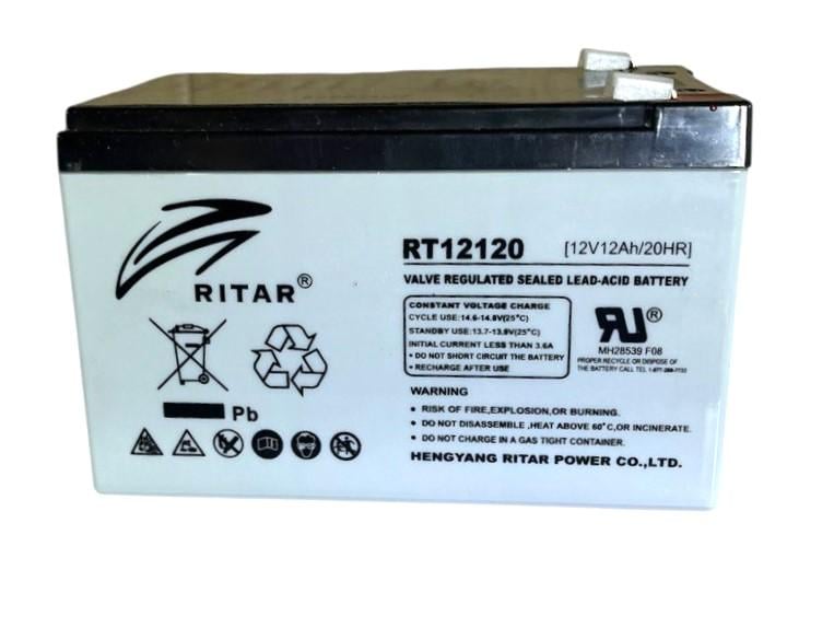 Акумулятор AGM Ritar RT12120 12V 12Ah 20 год з клапанним регулюванням (2246526152)