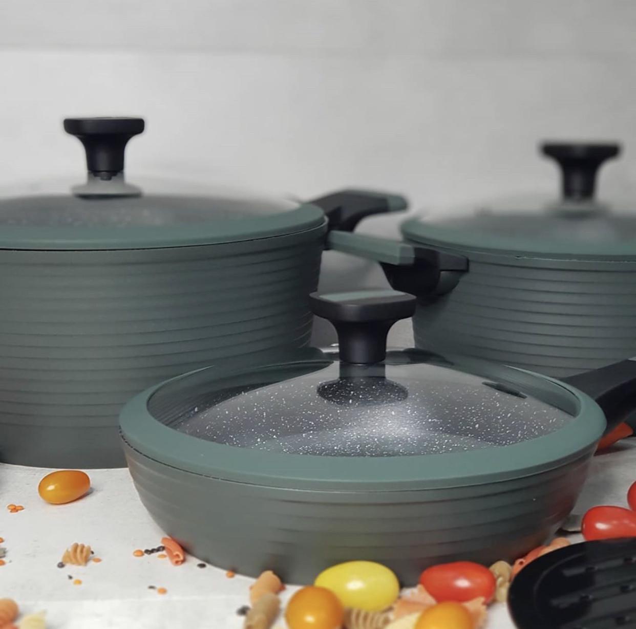 Набор котелков Edenberg с мраморным покрытием 10 пр. (EB-5633) - фото 5 Набор котелков Edenberg с мраморным покрытием 10 пр. (EB-5633) - фото 5