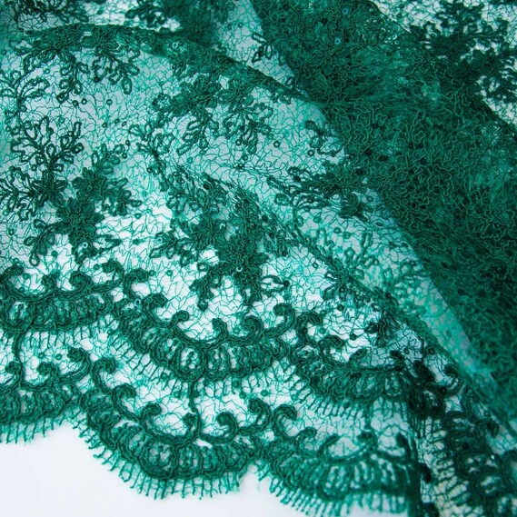 Ткань гипюр IDEIA Красуня 1,3 м Смарагдовый (2200004039879)