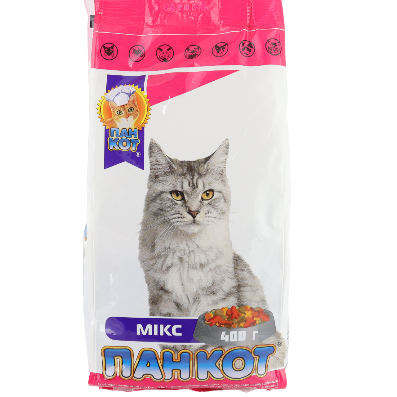 Корм для кішок Пан Кот Мікс з вмістом риби/яловичини/курки 400 г (2590009925)