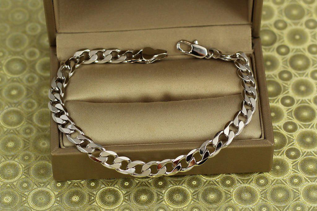 Браслет Xuping Jewelry панцирный 19,5 см 6 мм Серебристый (29090938)