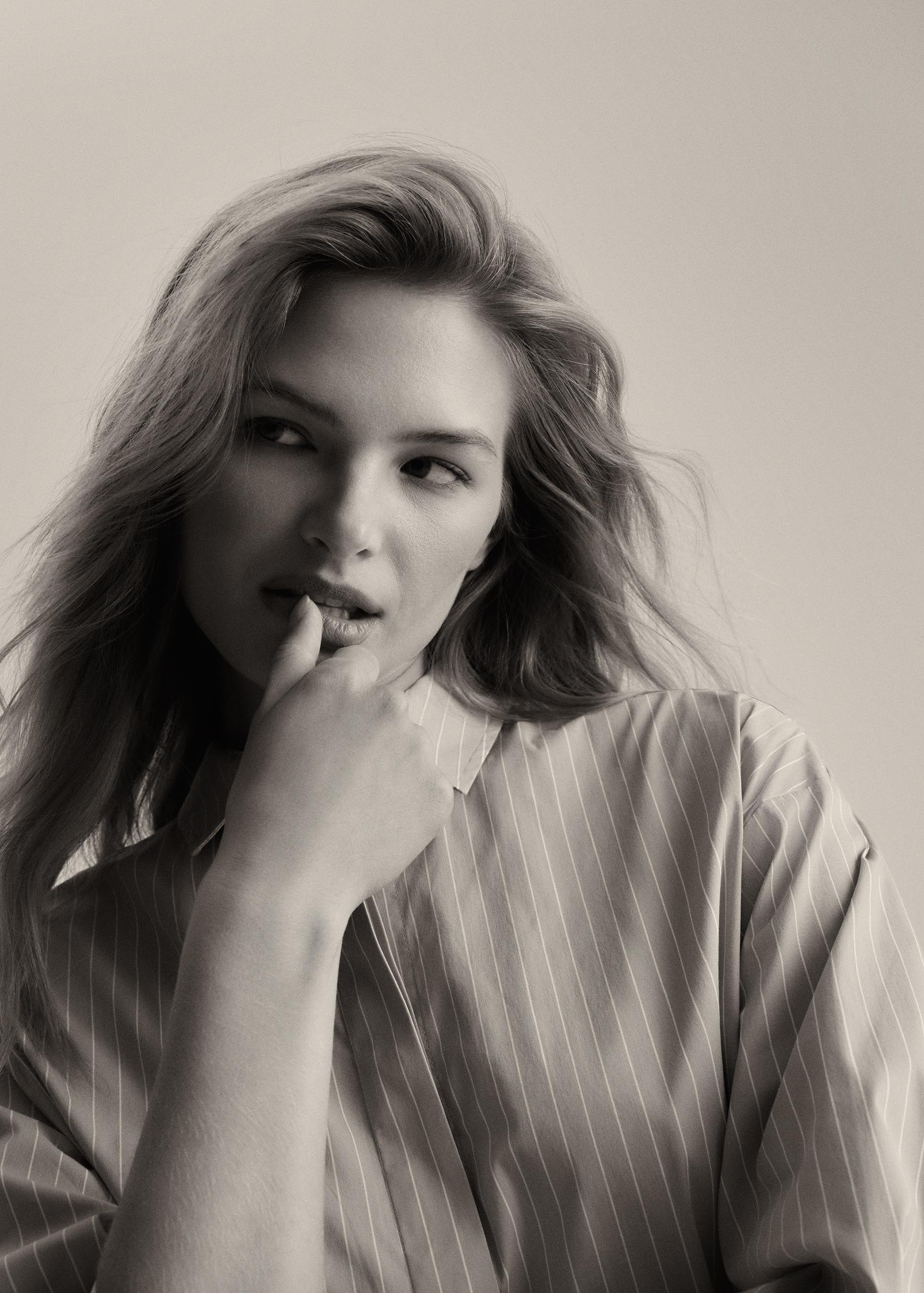 Сорочка жіноча з рукавами 3/4 Diverse TIRTA L Блакитний-Білий (5905384177094) - фото 2