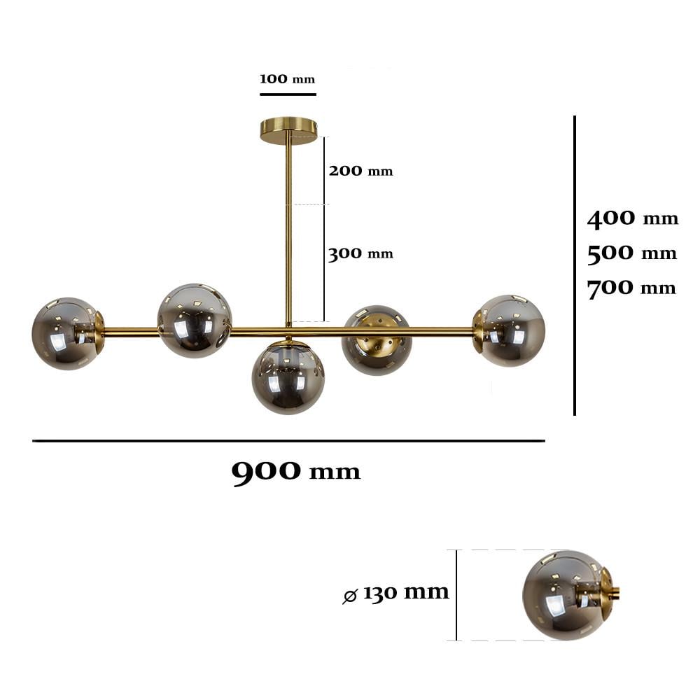 Люстра 7529906-5 BRZ+BK Бронзовый/Черный (LVS4731) - фото 2 Люстра 7529906-5 BRZ+BK Бронзовый/Черный (LVS4731) - фото 2