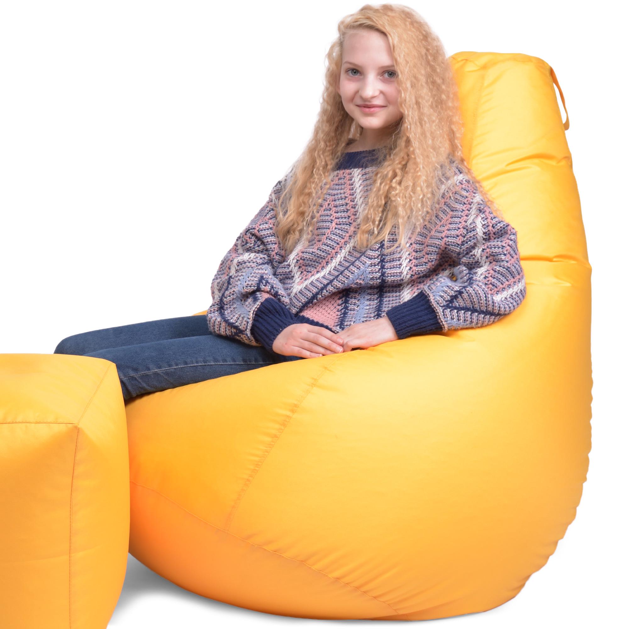 Кресло-мешок iQmebel Груша стандарт+ оксфорд Желтый - фото 2