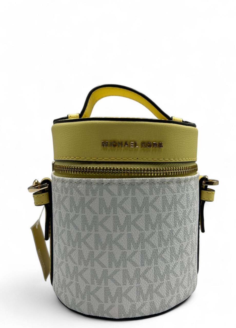 Женская сумка Michael Kors Rose 35T1GX0C5B Bttrcupmulti SM Brl Bcket XBody Бело-желтый (2751910980)