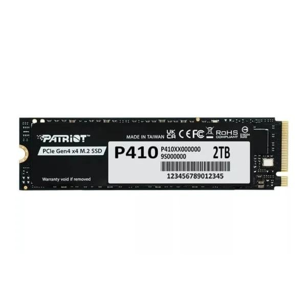 Накопичувач SSD M.2 Patriot P410 2 Тб PCIe Gen4x4 NVMe 2280 3D NAND TLC Black (P410P2TBM28H)