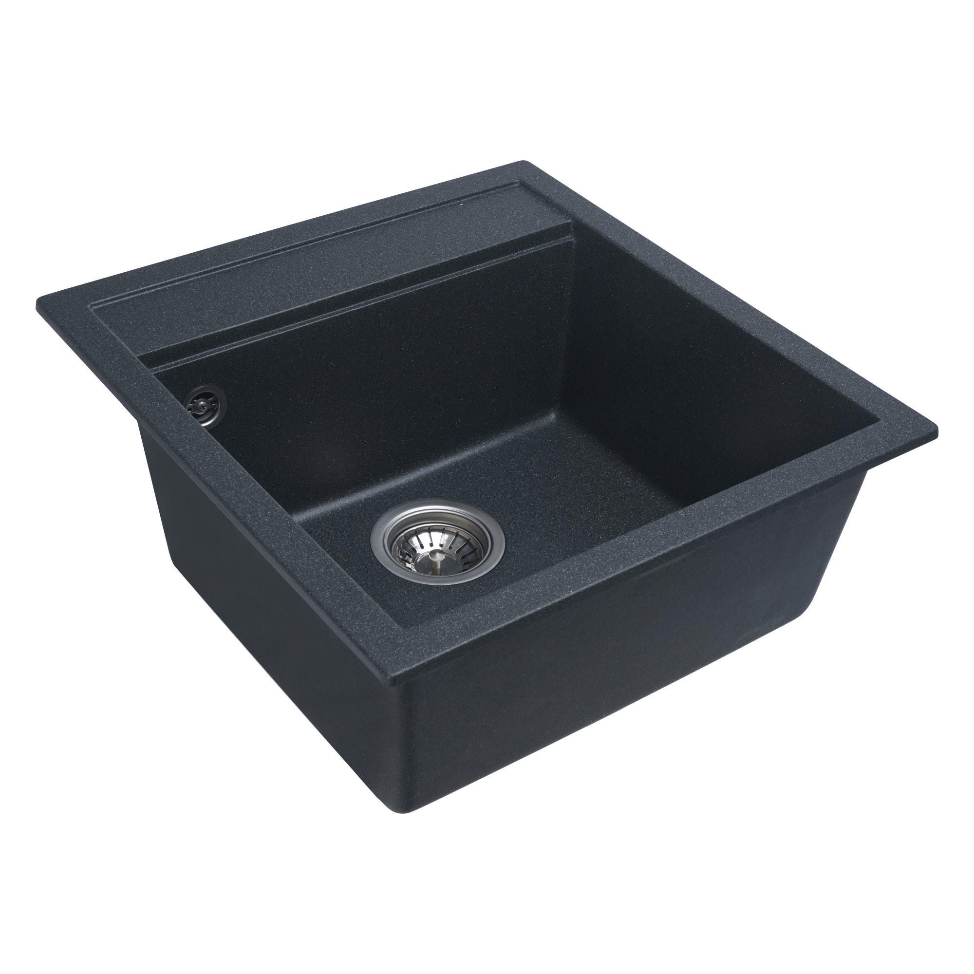 Мийка для кухні гранітна Platinum 5149 FIESTA матова Антрацитовий - фото 3