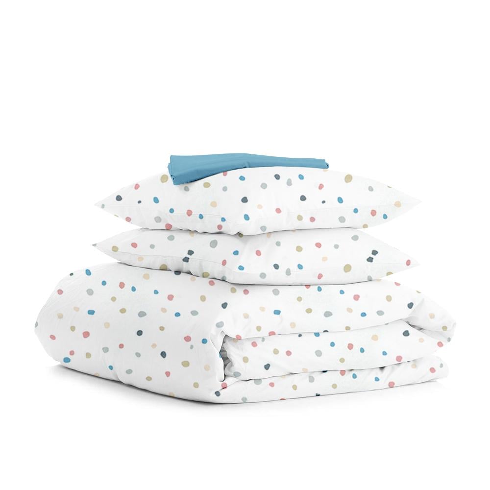 Комплект сімейної постільної білизни Cosas Color Blots Sky 2х160х220 см на гумці (4822052064078)