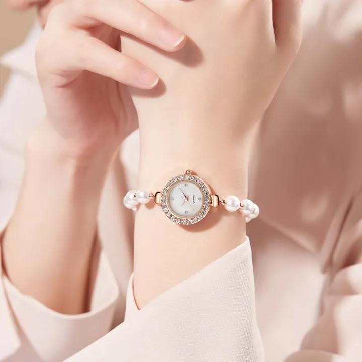 Наручний кварцовий годинник з регульованим браслетом із перлин та стразами Рожеве золото (2690598357) - фото 6 Наручний кварцовий годинник з регульованим браслетом із перлин та стразами Рожеве золото (2690598357) - фото 6