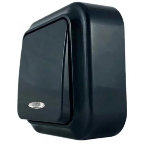 Вимикач одноклавішний з LED підсвіткою VO10-139 Чорний