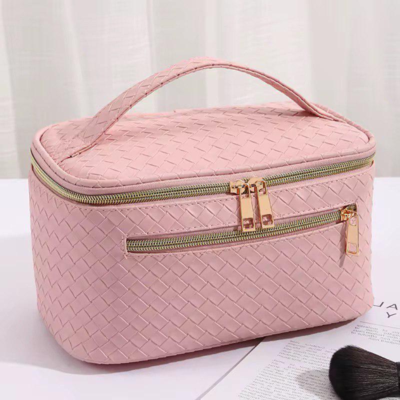 Косметичка-органайзер з еко-шкіри на блискавці 24х11х12,5 см Рожевий (ST0476) - фото 3