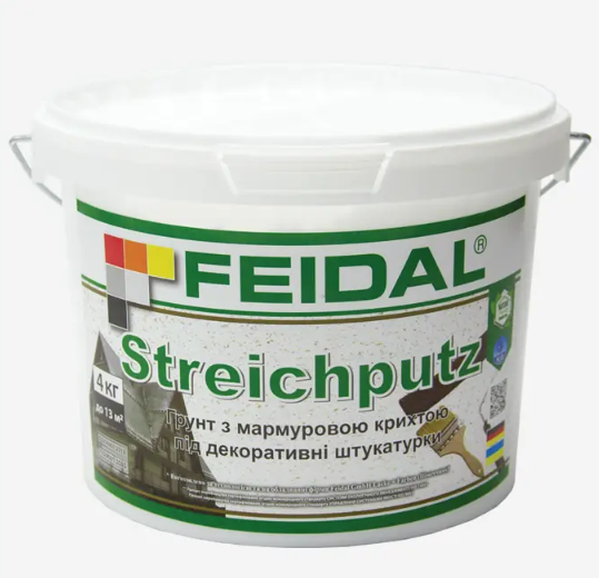 Грунт с мраморной крошкой Streichputz Feidal под декоративные штукатурки 4 кг (27582023)