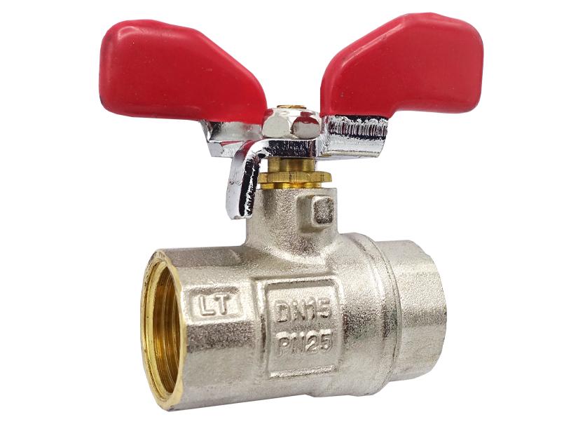 Кран шаровой Eco W-Line 1/2" ВВ бабочка латунь Красный (RS-W-Line-VV**)