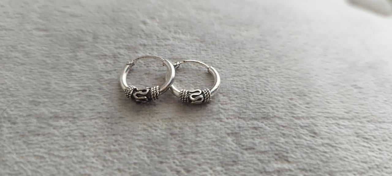 Сережки чоловічі кільця з візерунком змія 10 мм зі сталі 2 шт. (1309612229)