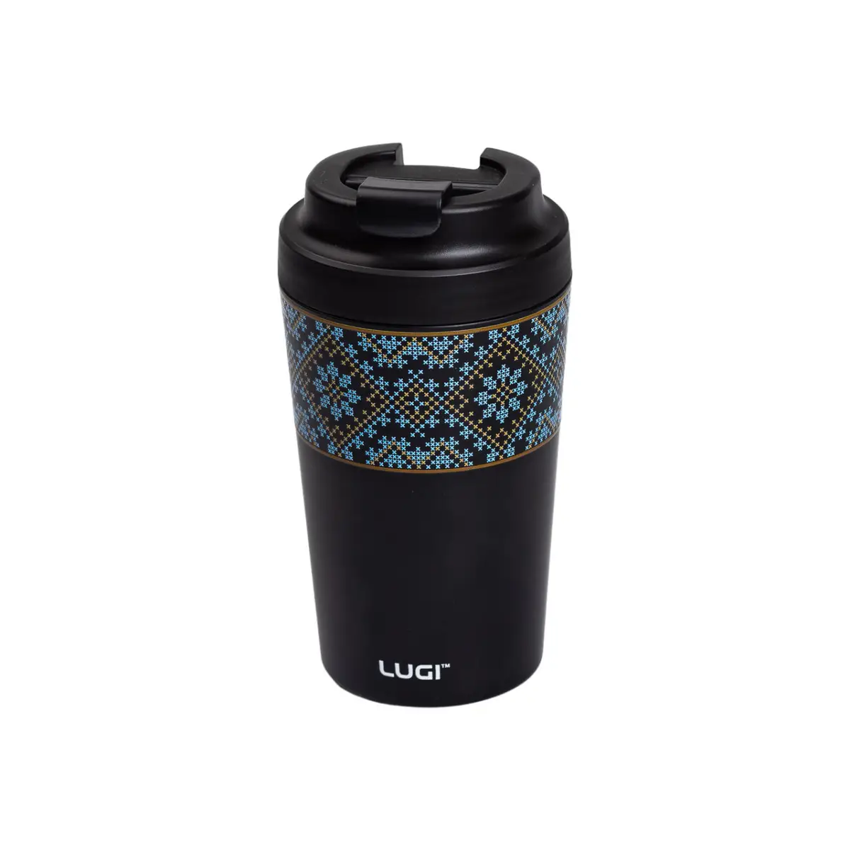 Термочашка Вышиванка с фарфоровой колбой 380 мл Черный (8-6-4972439)