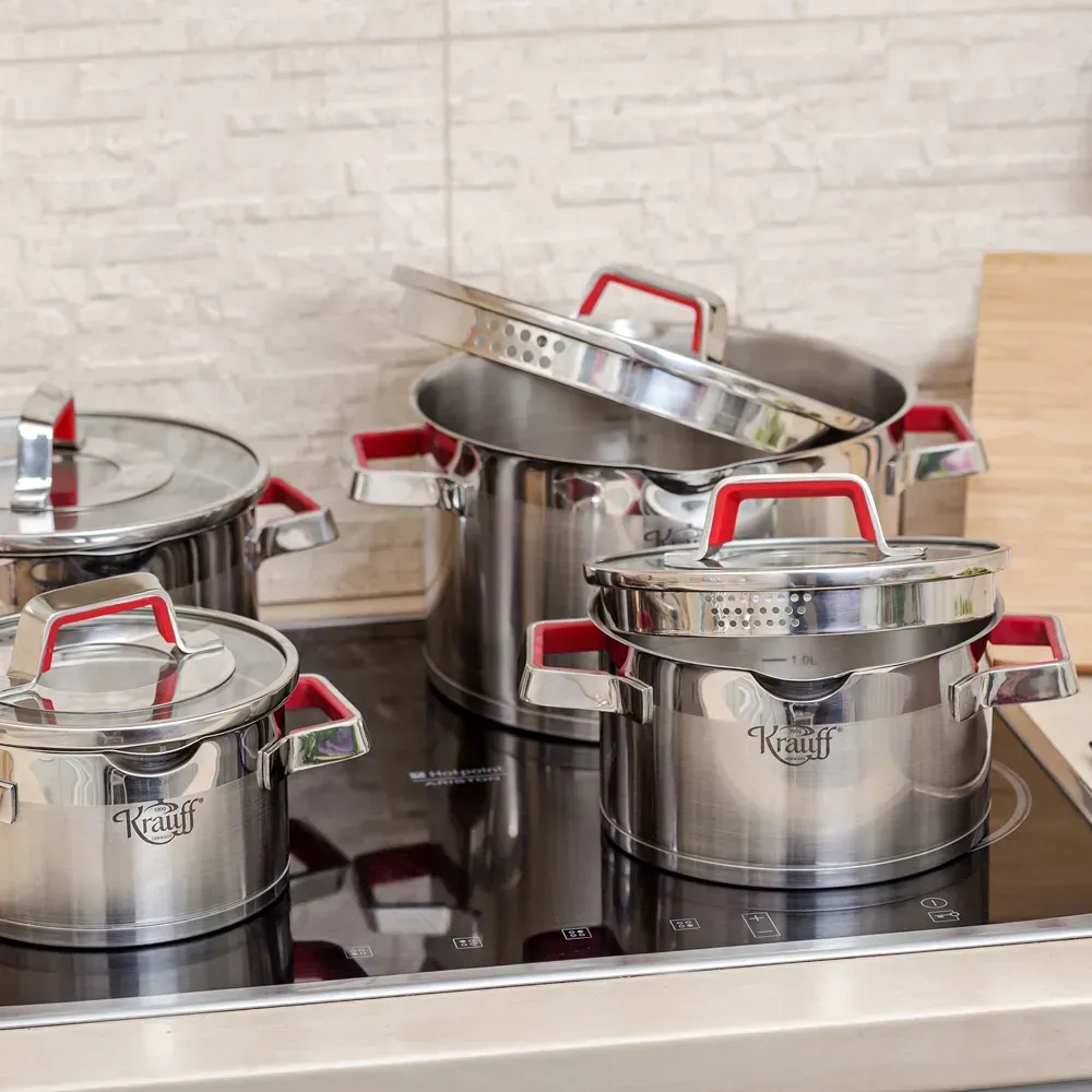 Набор кастрюль Krauff Moderne Rot со сковородой WOK Hamburg 9 пр. (26248946) - фото 7 Набор кастрюль Krauff Moderne Rot со сковородой WOK Hamburg 9 пр. (26248946) - фото 7