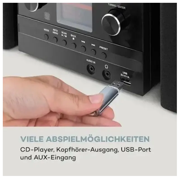 Музичний центр Auna Connect DAB+/FM cтерео-система з вбудованим інтернетом 80 Вт (10034039) - фото 8 Музичний центр Auna Connect DAB+/FM cтерео-система з вбудованим інтернетом 80 Вт (10034039) - фото 8